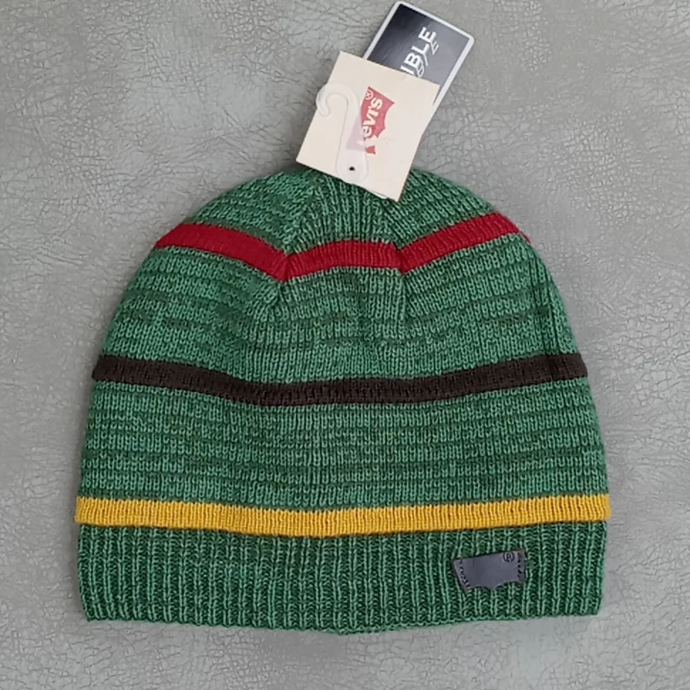 Levi's Reversible Beanie Hat Green NWT - Picture 8 of 10